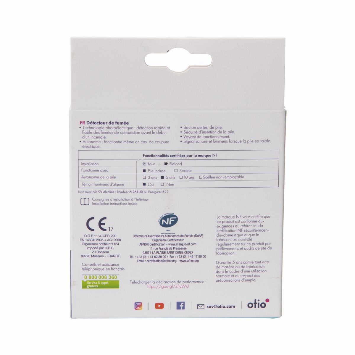  Détecteur de fumée NF