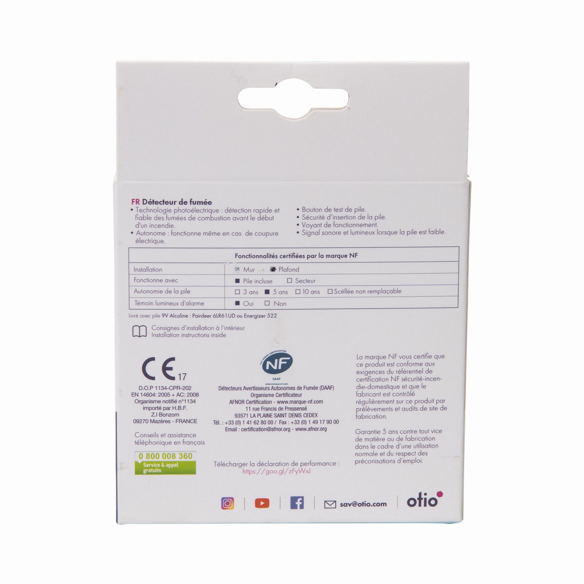  Détecteur de fumée NF