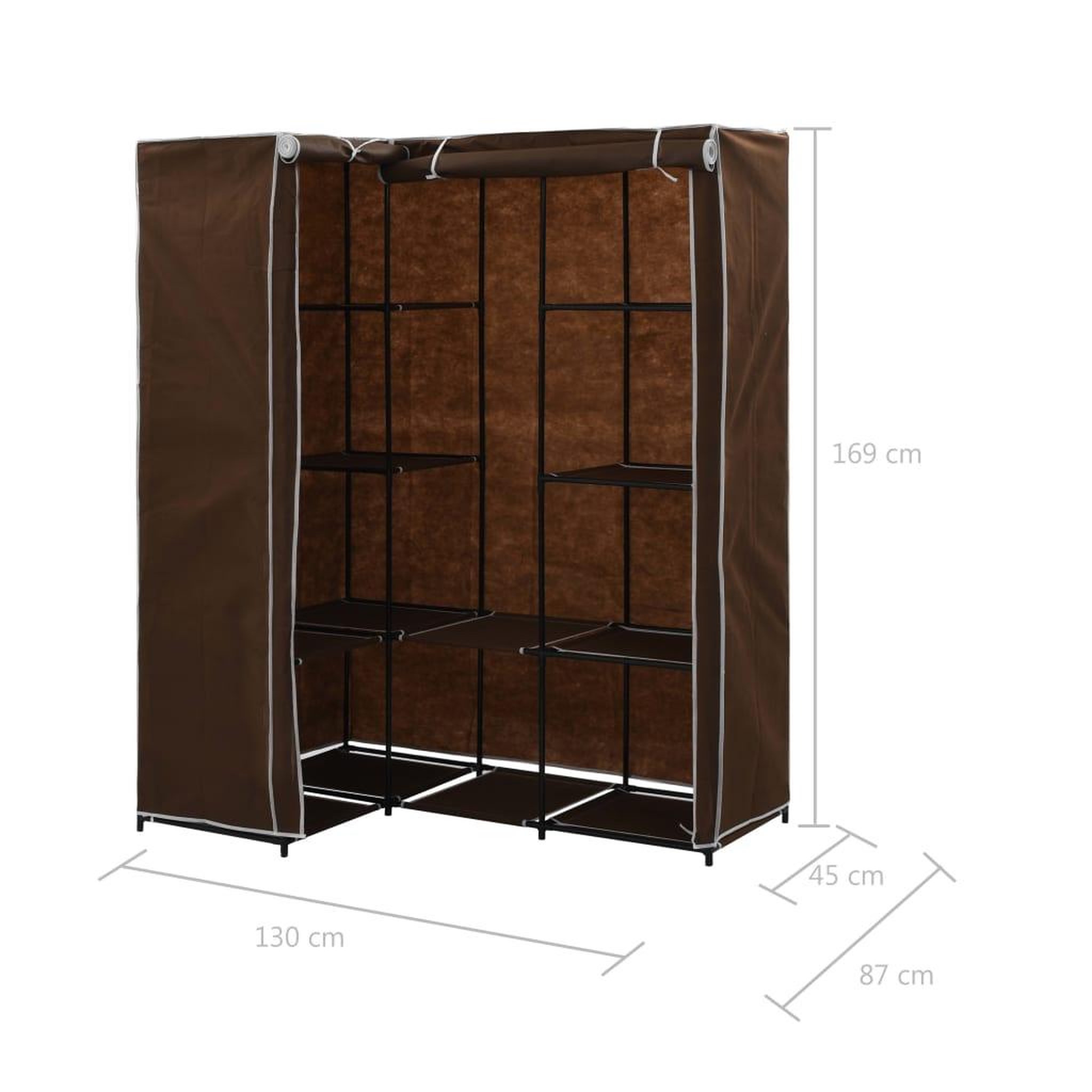 Voir la diapositive 6 : VIDAXL Garde-robe d'angle Marron 130x87x169 cm