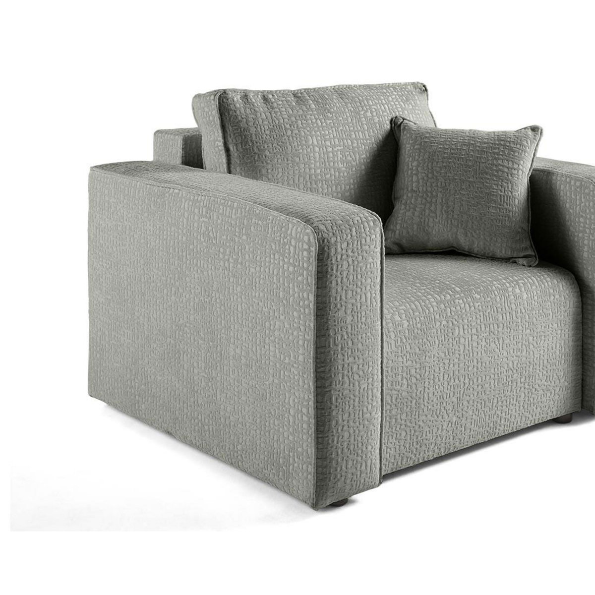 BEST MOBILIER Topaze - fauteuil - en tissu velours relief