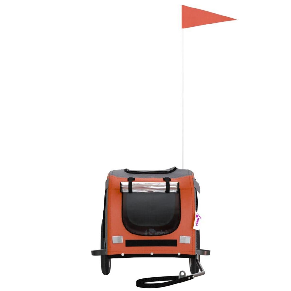 VIDAXL Remorque de velo pour animaux de compagnie orange et gris