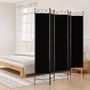 Voir la diapositive 1 : VIDAXL Cloison de separation 5 panneaux Noir 200x200 cm Tissu