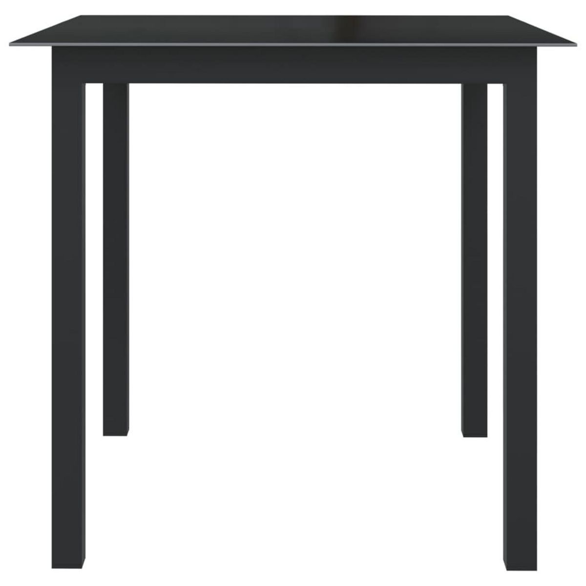 VIDAXL Table de jardin Noir 80x80x74 cm Aluminium et verre