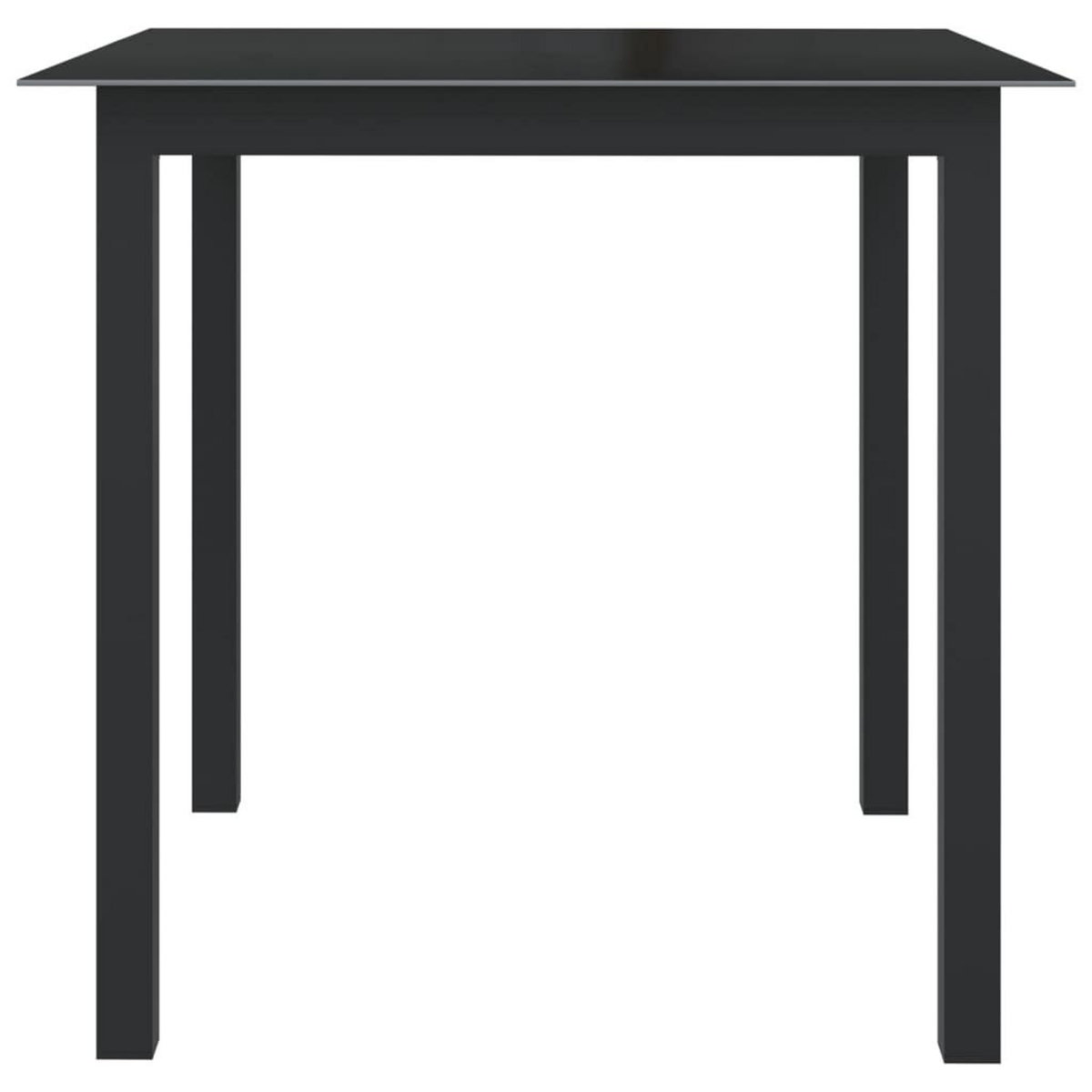 VIDAXL Table de jardin Noir 80x80x74 cm Aluminium et verre