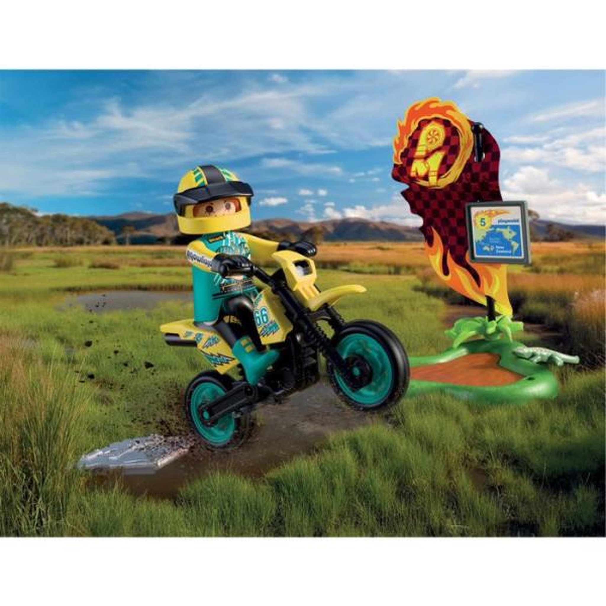 Voir la diapositive 2 : PLAYMOBIL Playmobil 72065 Motocross rider & accessoires