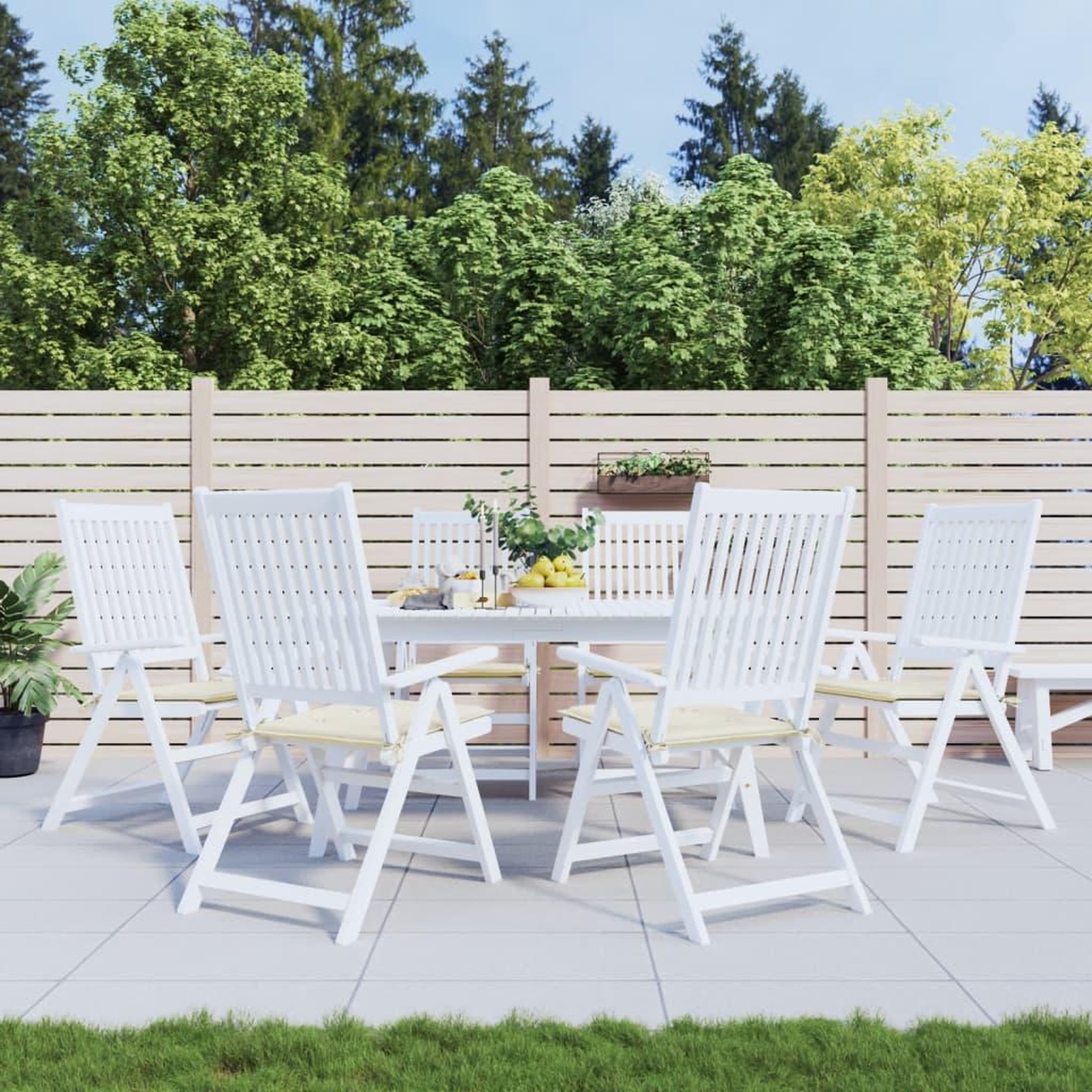 Voir la diapositive 1 : VIDAXL Coussins de chaise jardin lot de 6 creme 40x40x3cm tissu oxford