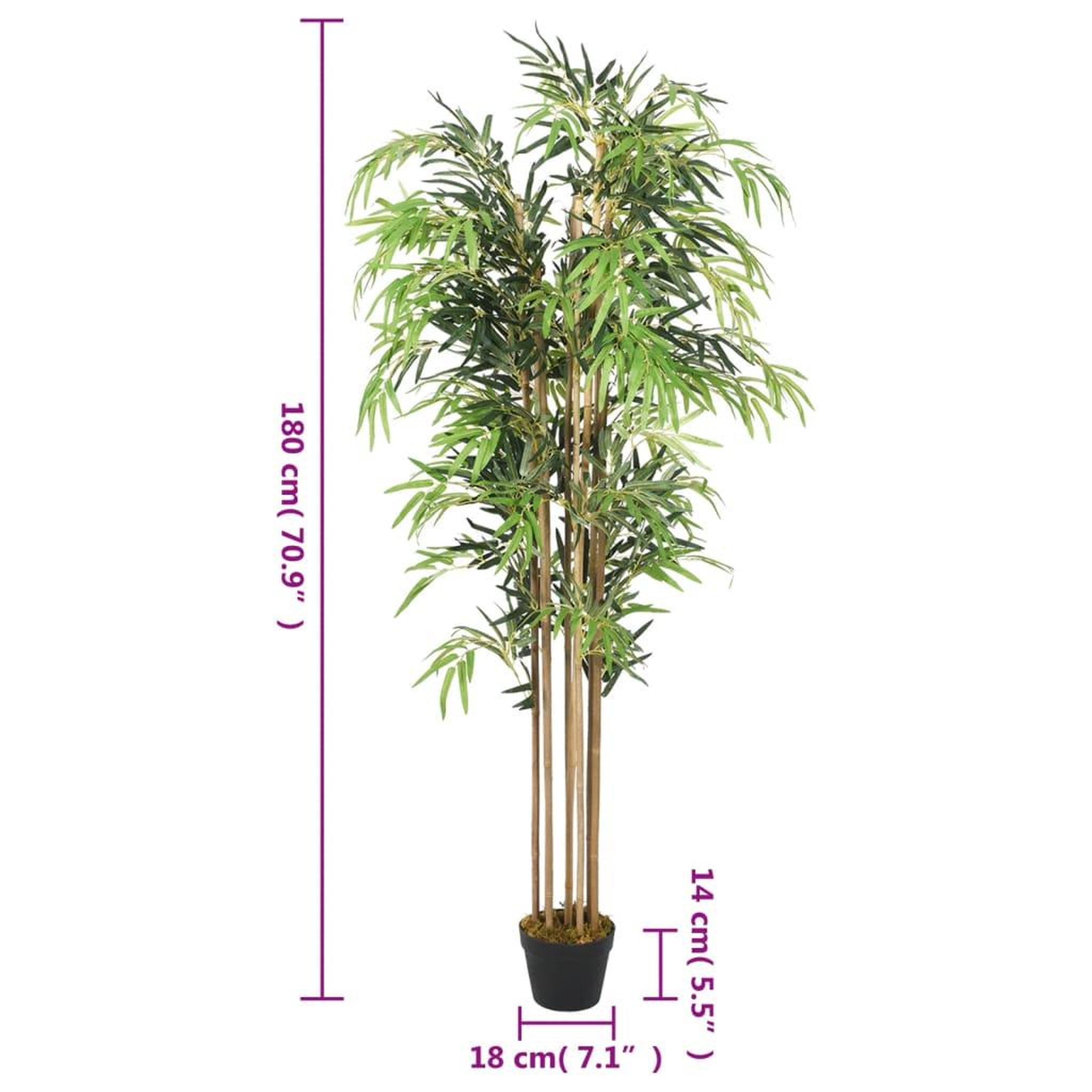 Voir la diapositive 4 : VIDAXL Bambou artificiel 1605 feuilles 180 cm vert
