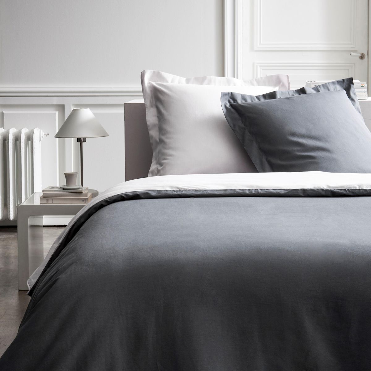 TODAY Taie d'oreiller volant unie percale pur coton 78 fils