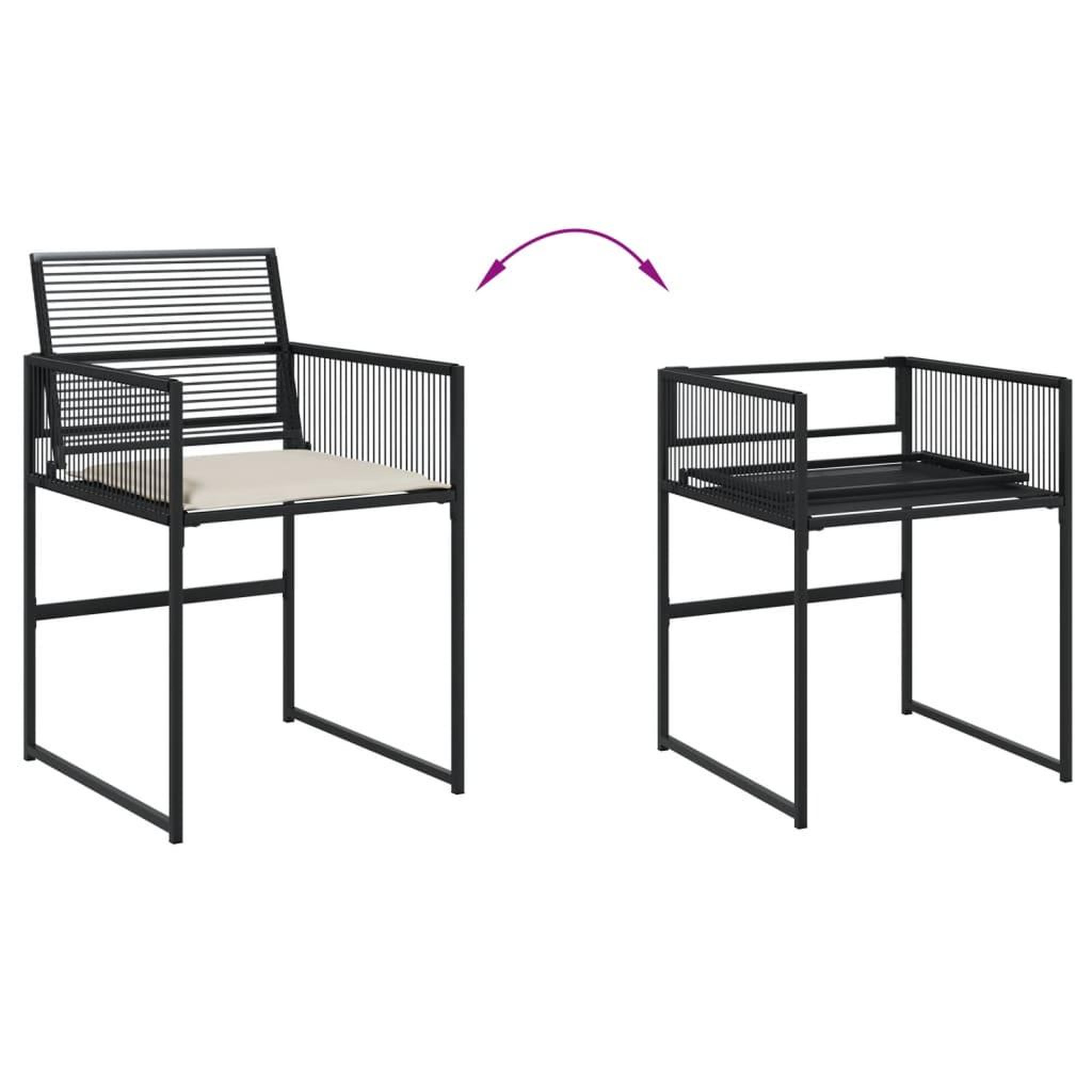 Voir la diapositive 4 : VIDAXL Ensemble a manger de jardin 11 pcs coussins noir resine tressee