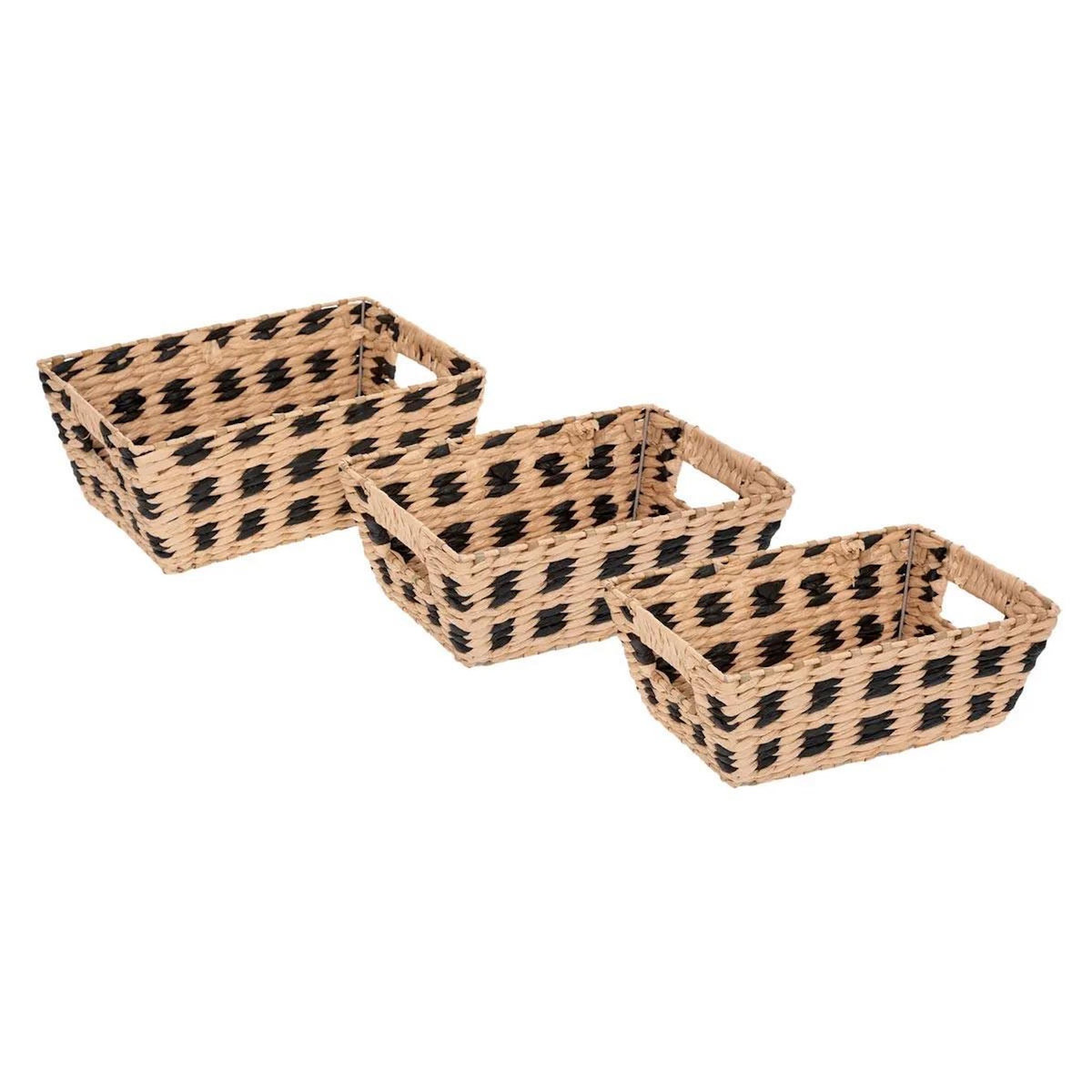 FIVE Lot de 3 Paniers Biseautés  Terre Inconnue  22cm Naturel