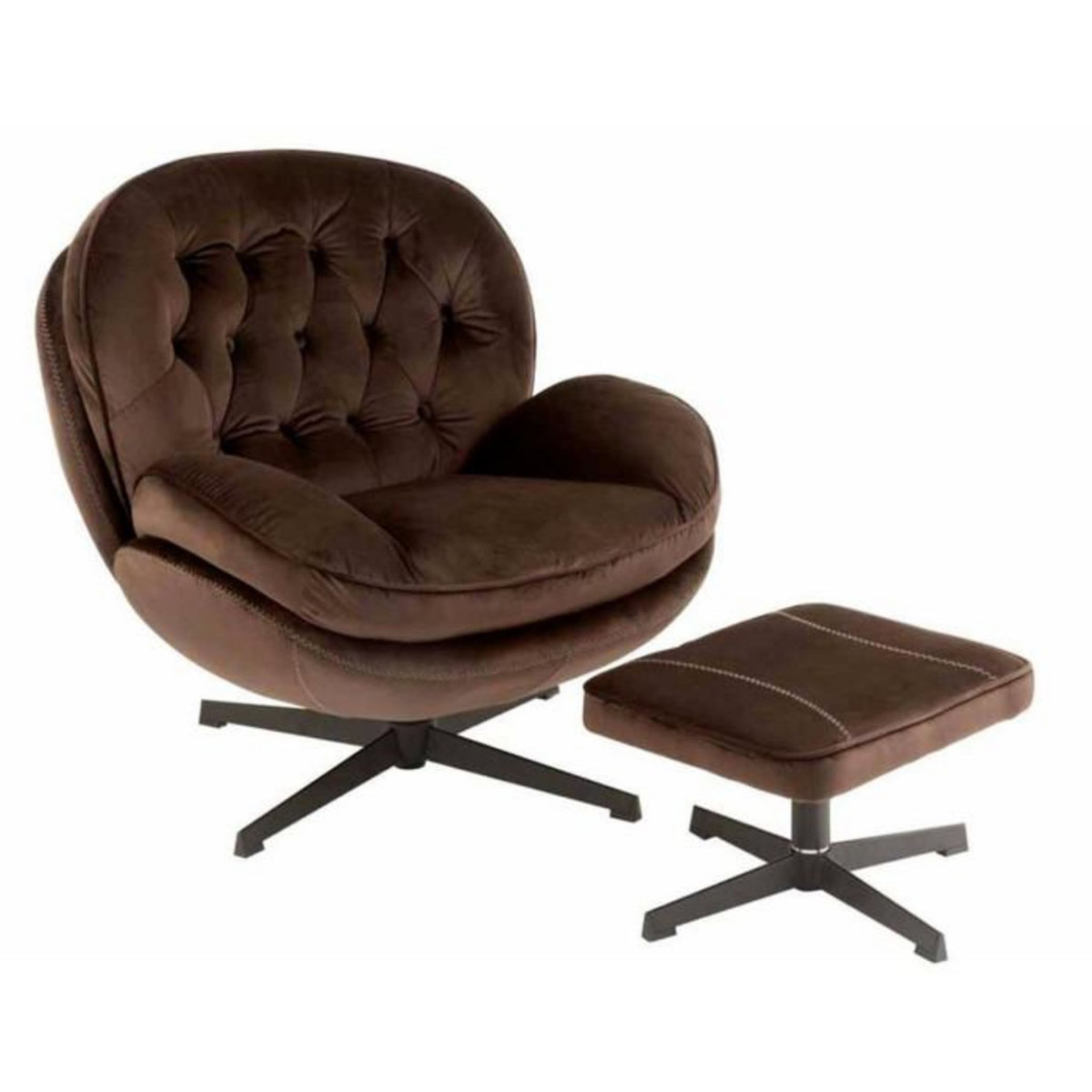 Paris Prix Fauteuil & Repose-Pieds  Relax  88cm Marron Foncé