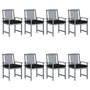 Voir la diapositive 1 : VIDAXL Chaises de jardin et coussins lot de 8 Bois acacia solide Gris