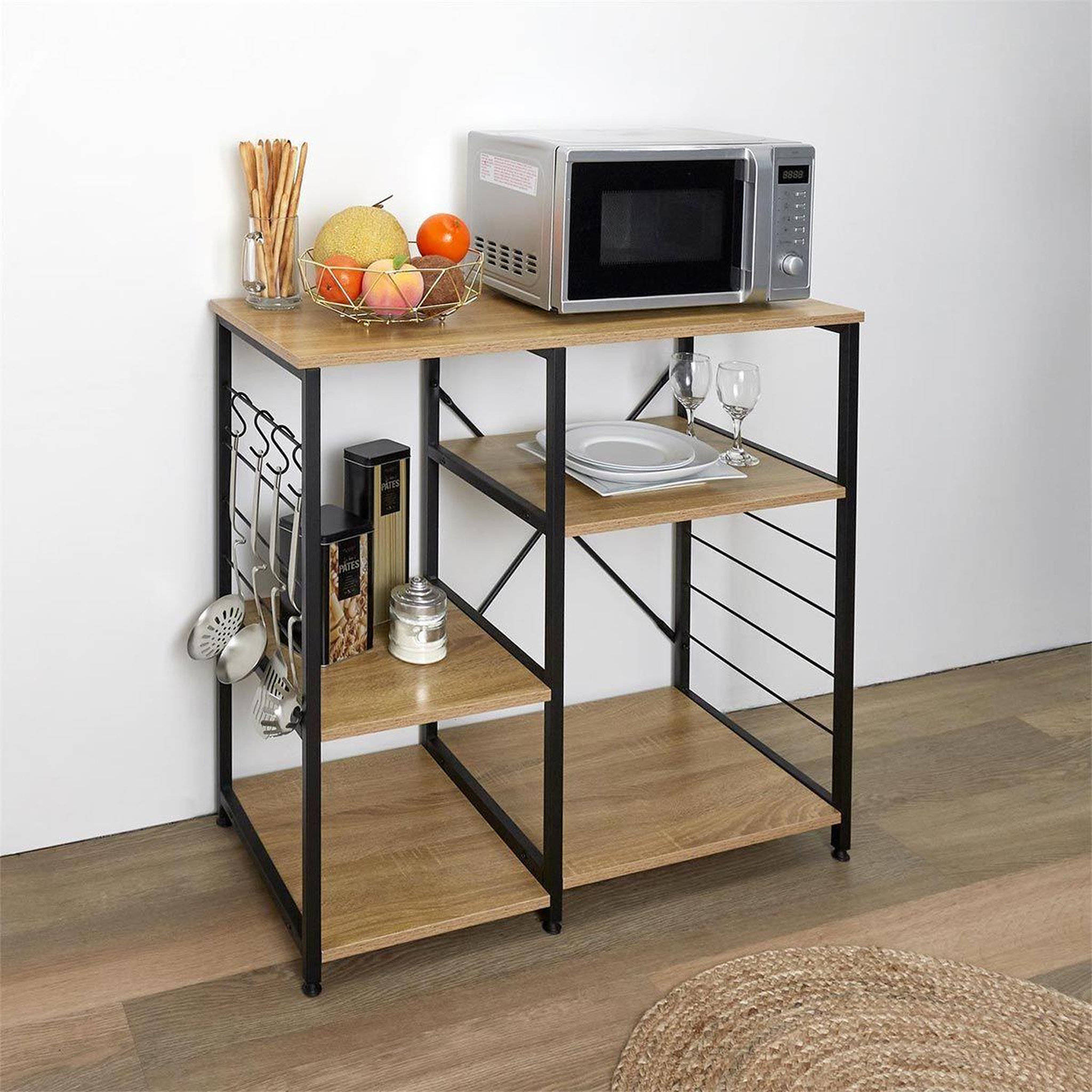 Voir la diapositive 5 : The Home Deco Factory Meuble de rangement  stan  90cm naturel & noir
