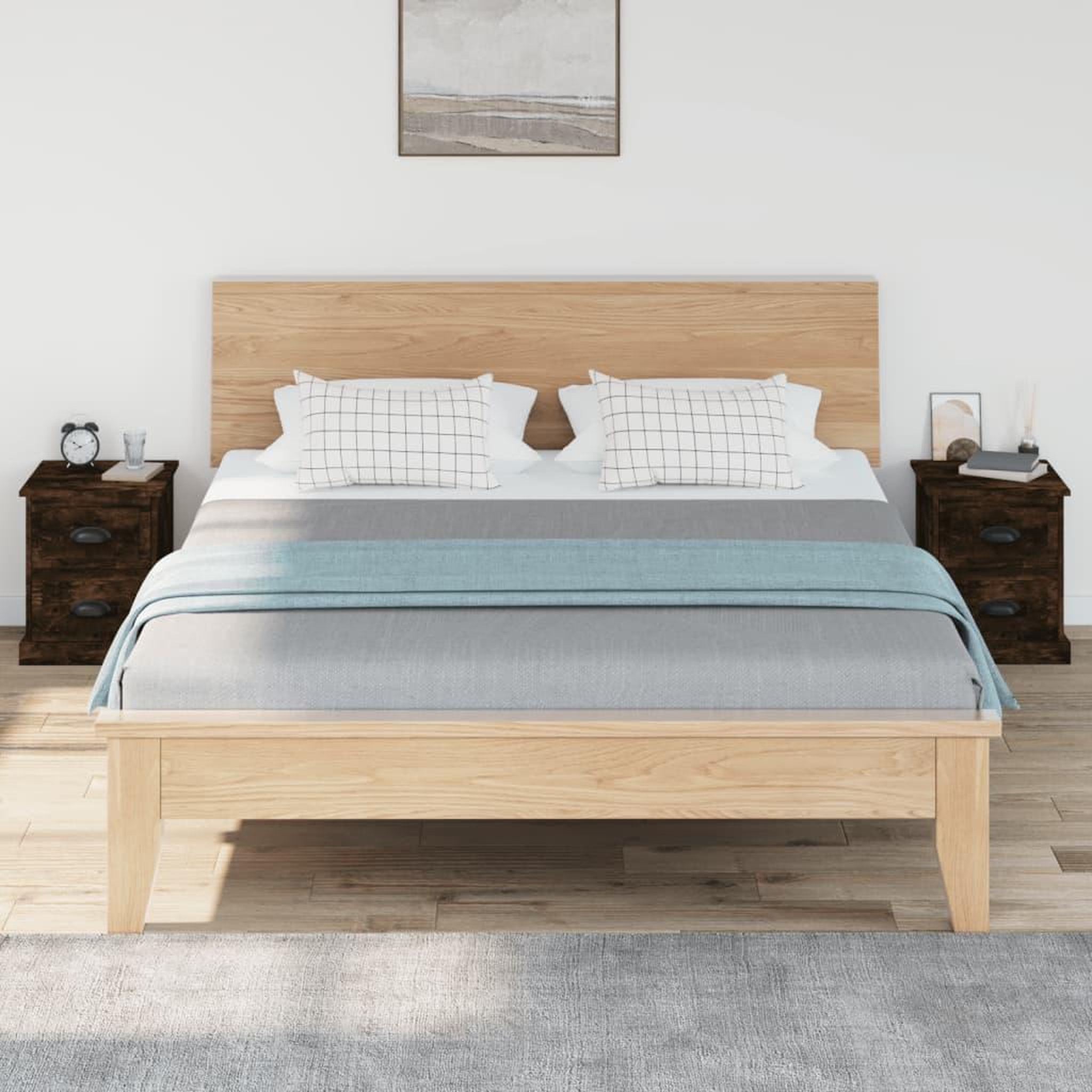 Voir la diapositive 3 : VIDAXL Tables de chevet 2 pcs chene fume 39x39x47,5 cm bois ingenierie