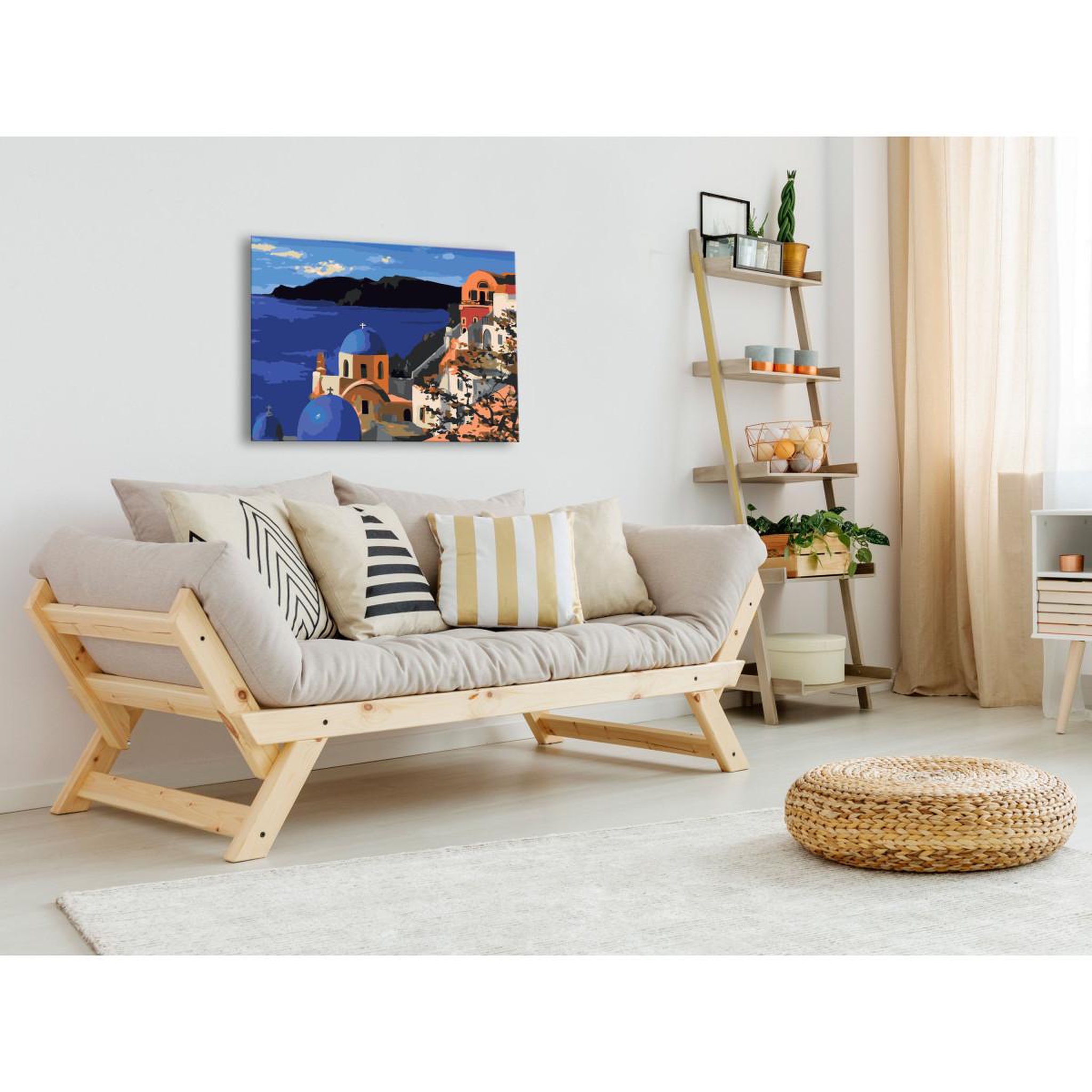 Voir la diapositive 2 : Paris Prix Tableau à Peindre Soi-Même  Santorini  40x60cm