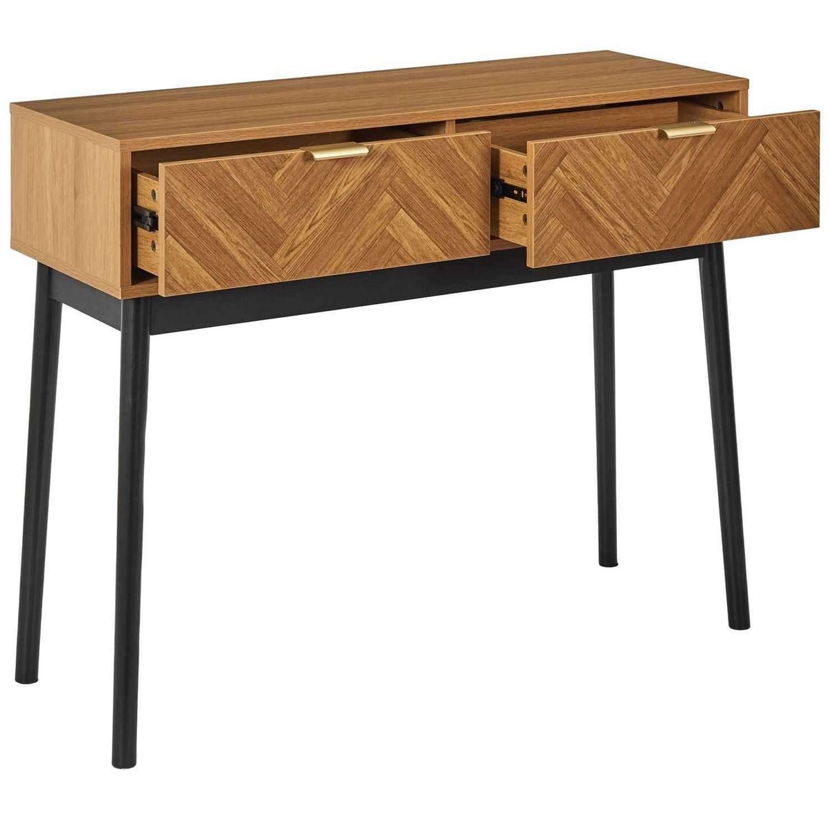 The Home Deco Factory Console en bois FELIX - Marron et noir