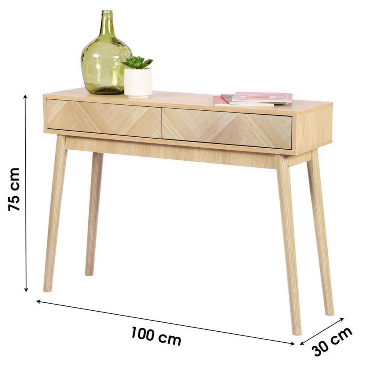 FORNORD Console 2 tiroirs Shelby