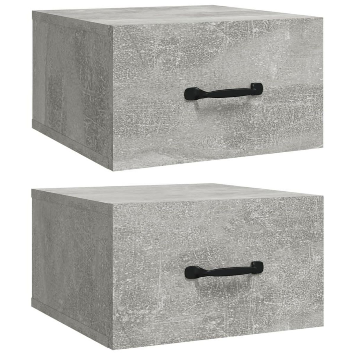 VIDAXL Tables de chevet murales 2 pcs Gris beton 35x35x20 cm