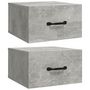 Voir la diapositive 2 : VIDAXL Tables de chevet murales 2 pcs Gris beton 35x35x20 cm