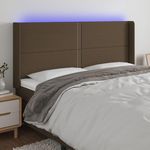 VIDAXL Tete de lit a LED Marron fonce 163x16x118/128 cm Tissu