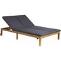 Voir la diapositive 1 : BEAU RIVAGE Transat Bain de soleil double 2 personnes - Coloris : gris clair - En bois d'acacia FSC - BERGAME
