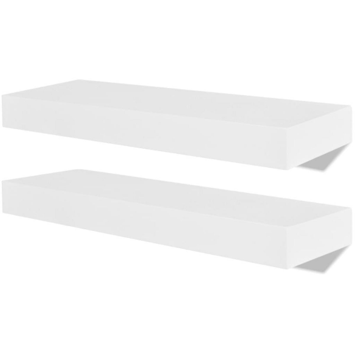 VIDAXL 2 Etageres murales MDF Blanc Rangement de livres/DVD