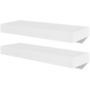 Voir la diapositive 2 : VIDAXL 2 Etageres murales MDF Blanc Rangement de livres/DVD