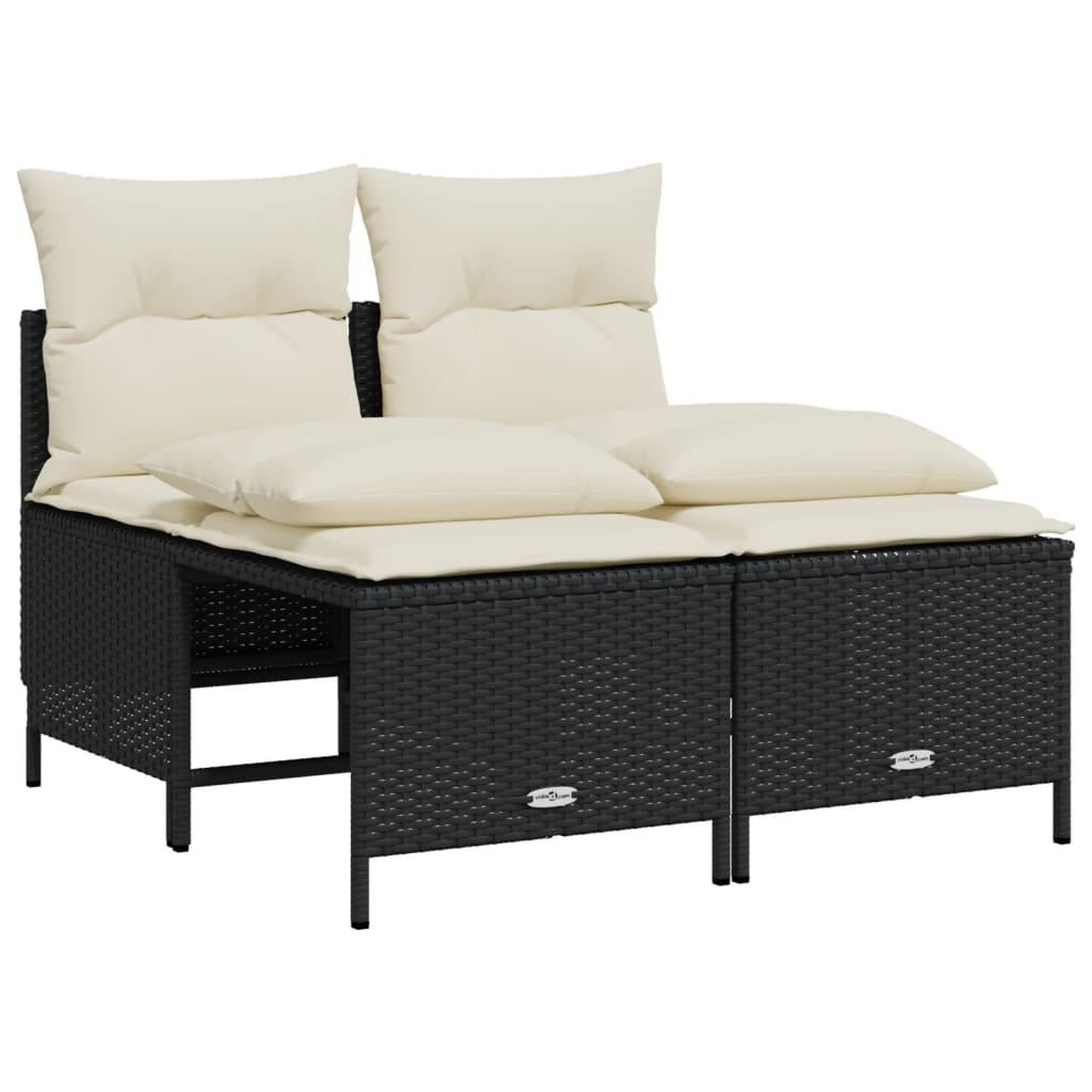Voir la diapositive 4 : VIDAXL Salon de jardin 5 pcs avec coussins noir resine tressee