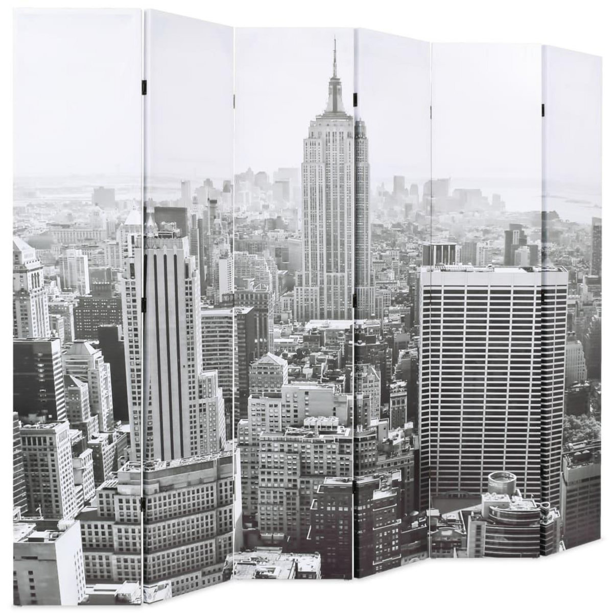 VIDAXL Cloison de separation pliable 228x170 cm New York Noir et blanc