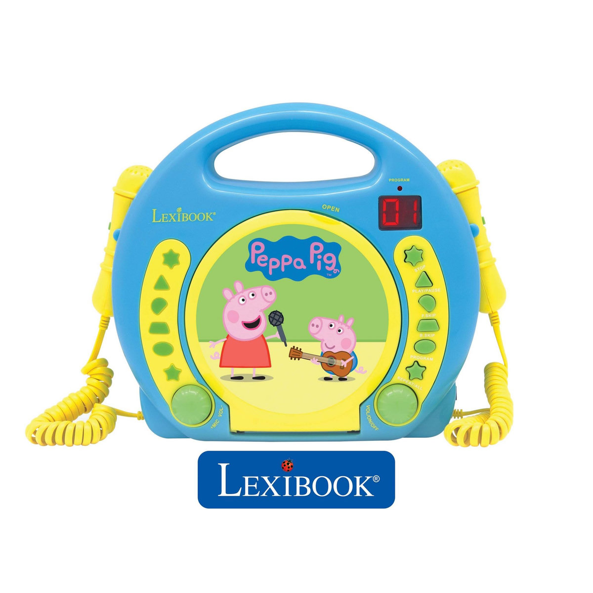 Lexibook Lecteur CD portable avec 2 microphones Peppa Pig