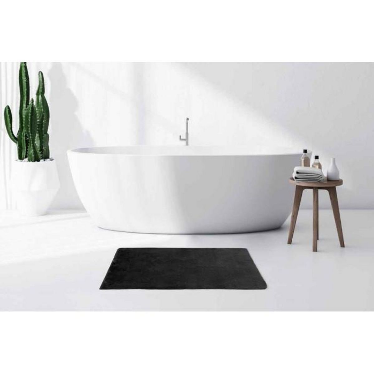 Paris Prix Tapis de Bain Fait à la Main  Rabbit  Gris Foncé