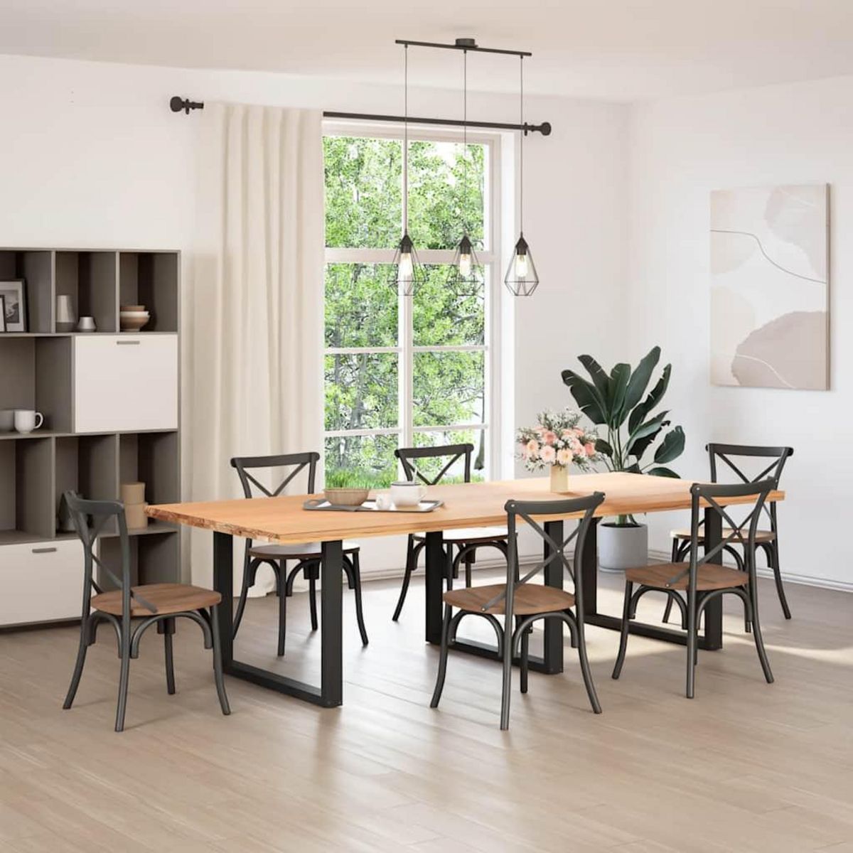 VIDAXL Pieds de table a manger forme de U 2 pcs noir 100x(72-73) cm