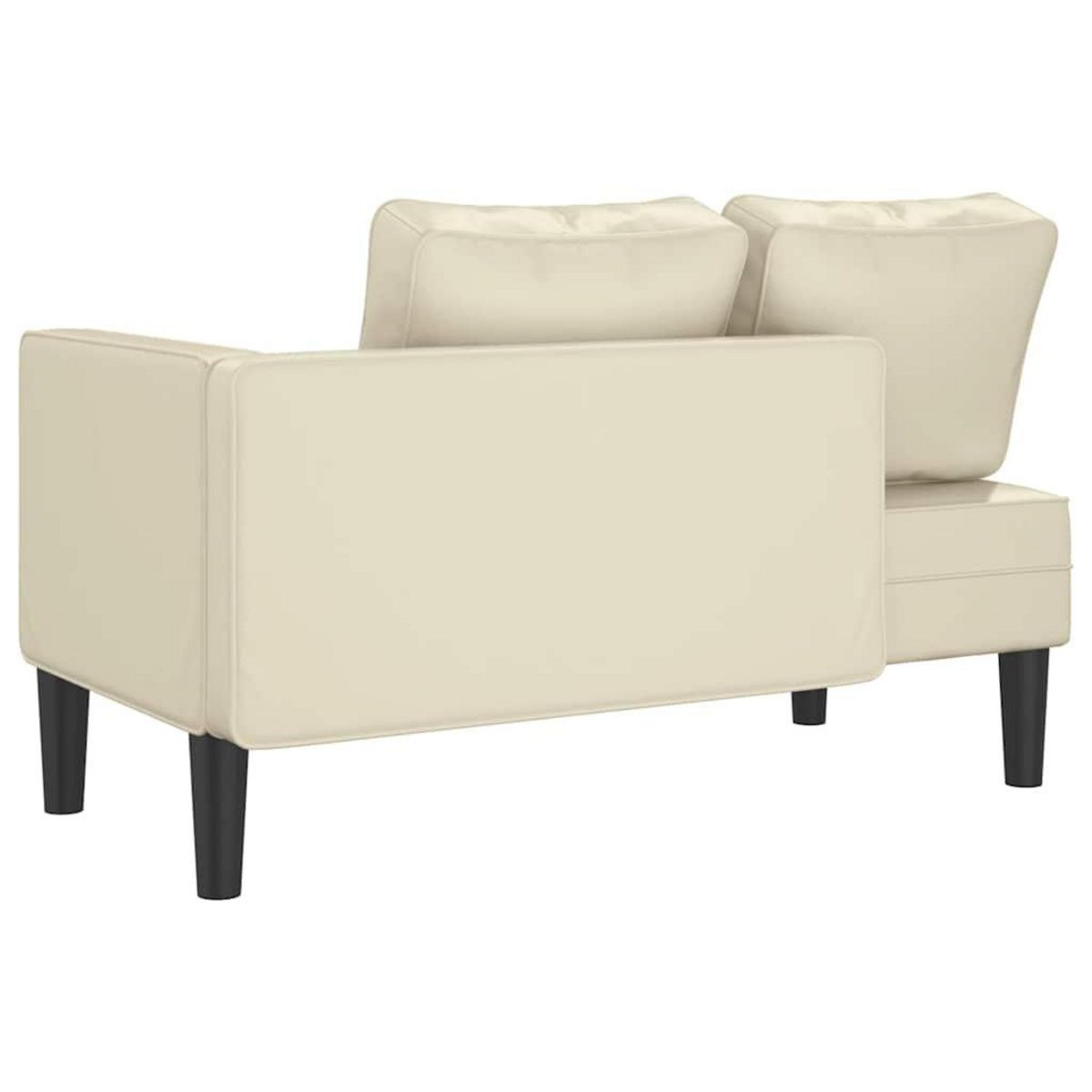 VIDAXL Chaise longue avec coussins creme similicuir