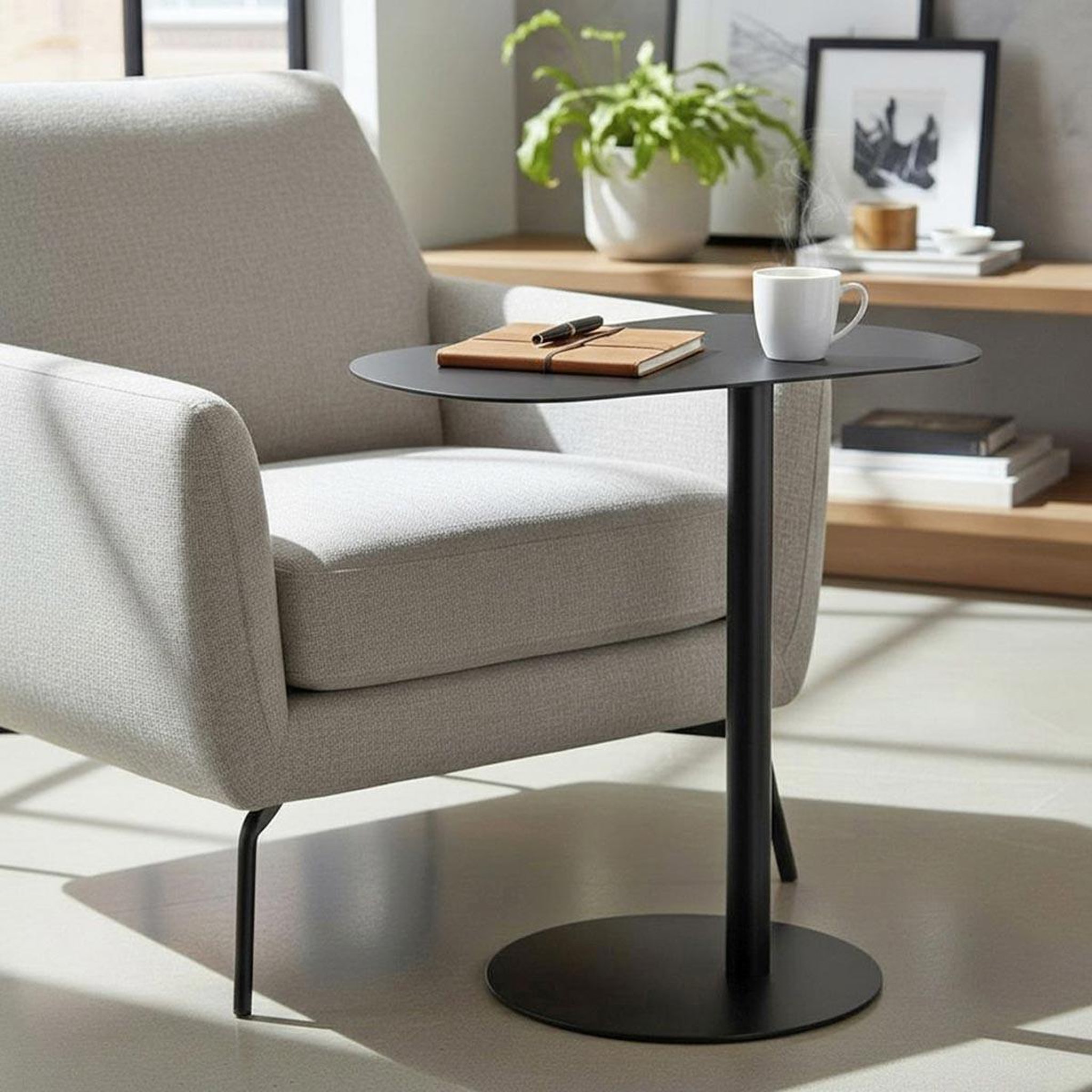 Voir la diapositive 6 : Paris Prix Table d'appoint design  conrad  60cm noir