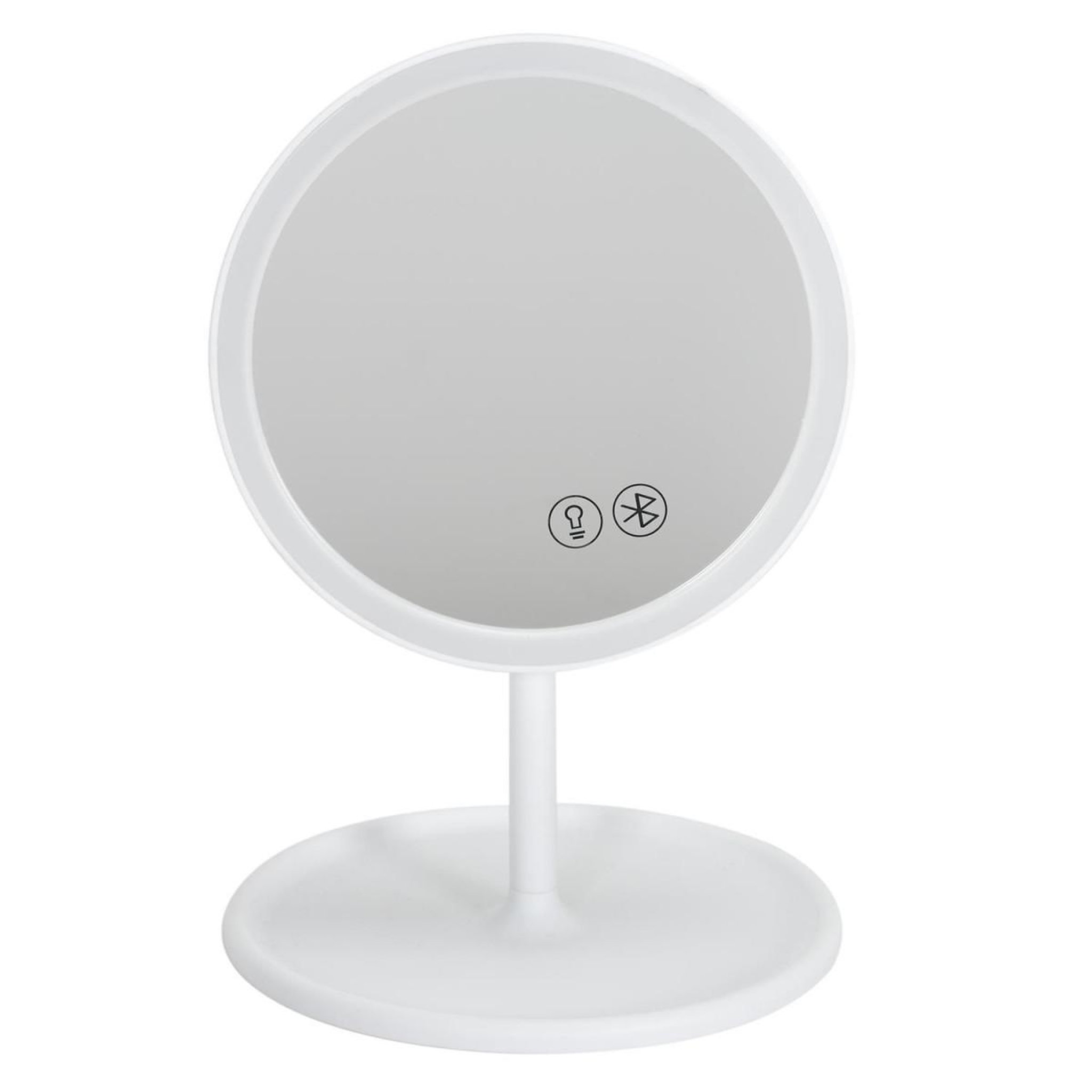 Voir la diapositive 3 : Cosmetic Club Miroir lumineux led sans fil  enceinte  26cm blanc