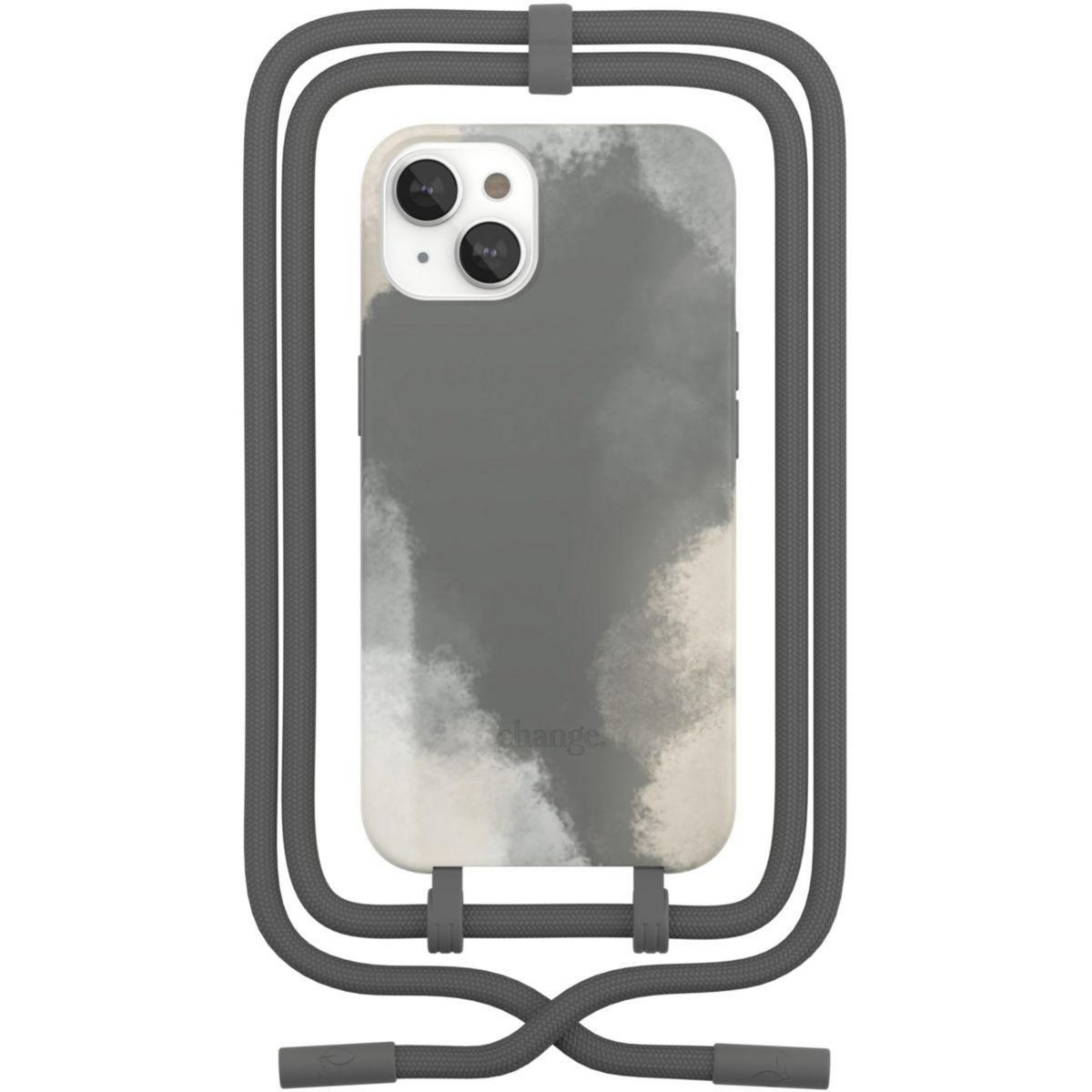 WOODCESSORIES Coque avec cordon iPhone 13 mini Tour de cou gris foncé