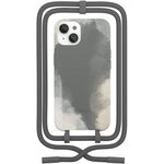 WOODCESSORIES Coque avec cordon iPhone 13 mini Tour de cou gris foncé
