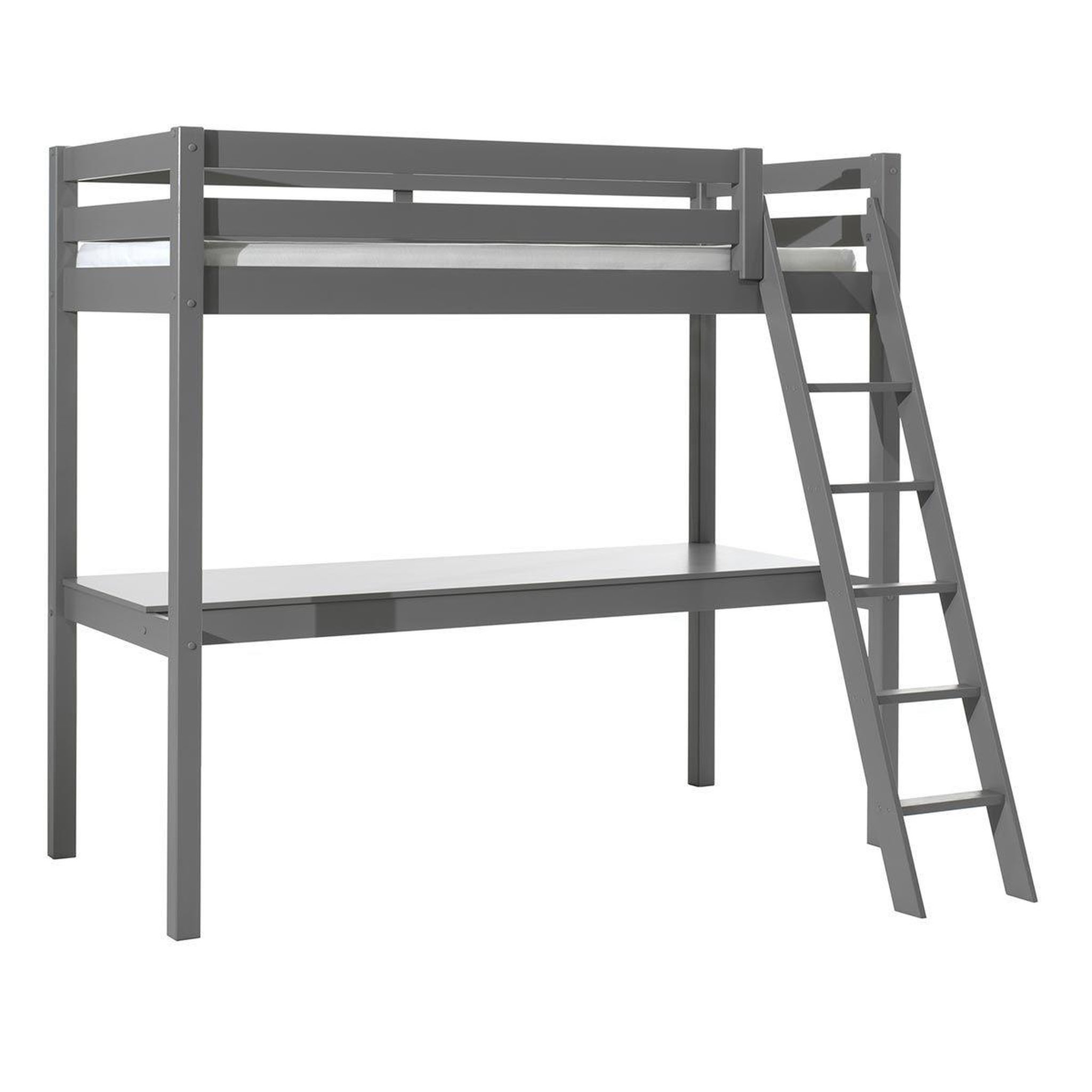 Voir la diapositive 1 : Paris Prix Lit mezzanine & plan de travail  pino  90x200cm gris