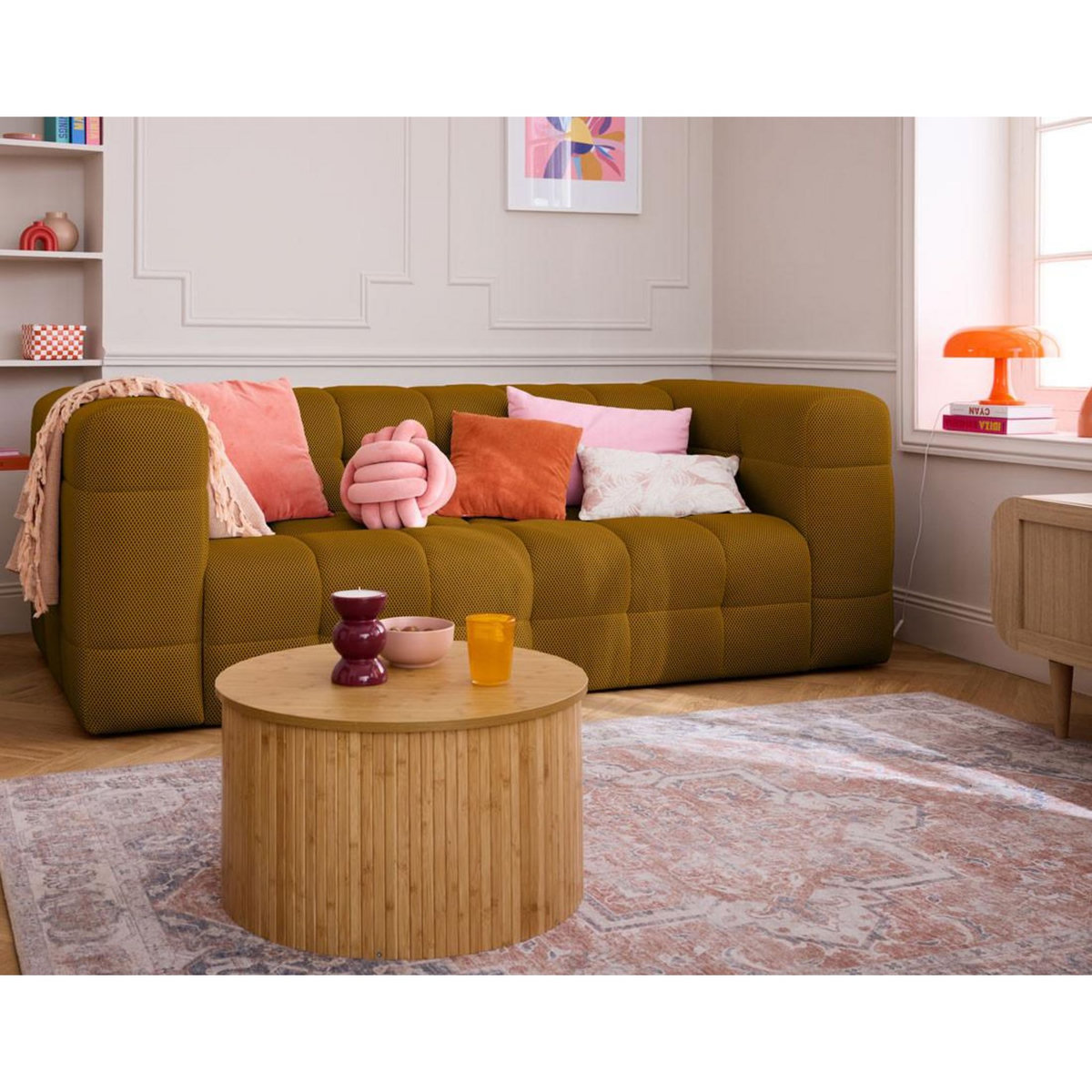 LISA DESIGN Suzano - canapé 3 places - en tissu mailles 3d