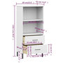 Voir la diapositive 6 : VIDAXL Bibliotheque a 2 tiroirs Blanc 60x35x128,5 cm Bois massif OSLO