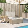 Voir la diapositive 3 : VIDAXL Canape de jardin avec coussins 2 places beige resine tressee