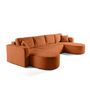 Voir la diapositive 2 : BEST MOBILIER Miro - canapé panoramique en u 7 places - convertible avec coffre - en velours texturé