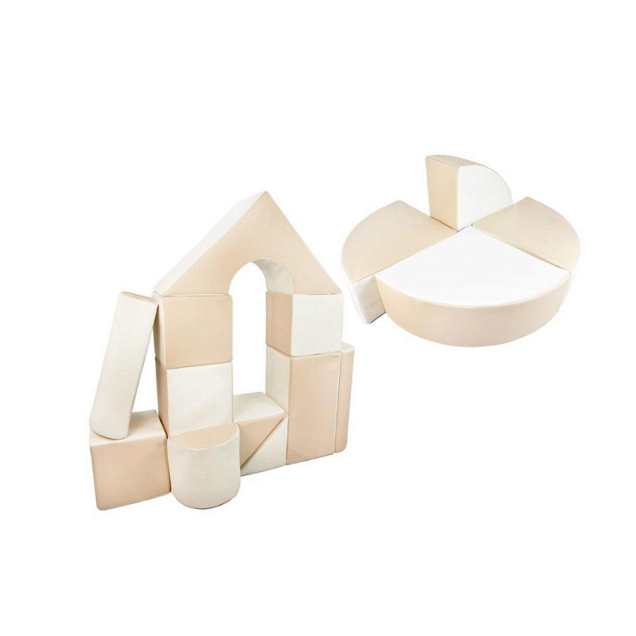 VELINDA Set de 15 blocs en mousse le jeu blanc cappuccino