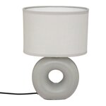 ATMOSPHERA Lampe à Poser Ronde  Baru  25cm Gris Clair Mat