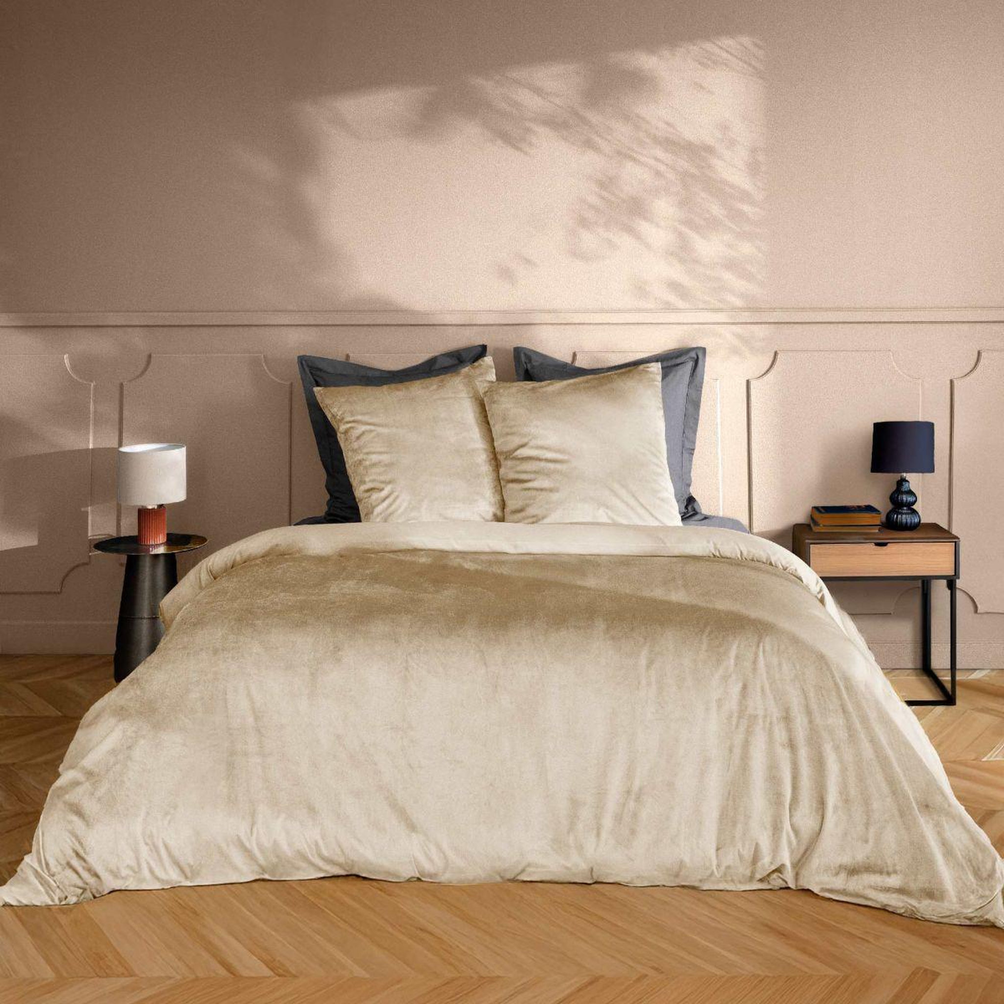 Douceur d'Intérieur Parure de lit 3 pièces  velina  240x220cm sable