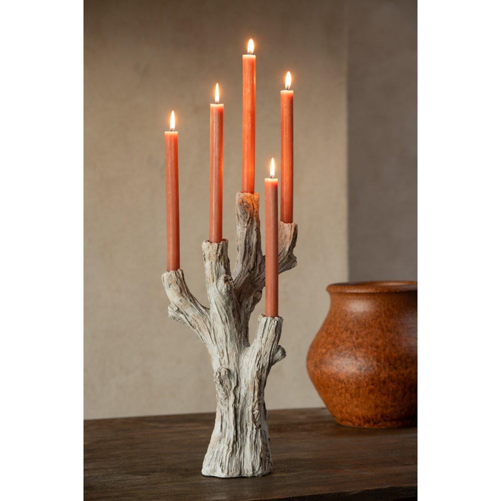 Voir la diapositive 4 : J-LINE Chandelier 5 branches  piet  49cm taupe