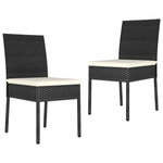 VIDAXL Chaises a manger de jardin lot de 2 Resine tressee Noir
