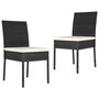 Voir la diapositive 1 : VIDAXL Chaises a manger de jardin lot de 2 Resine tressee Noir