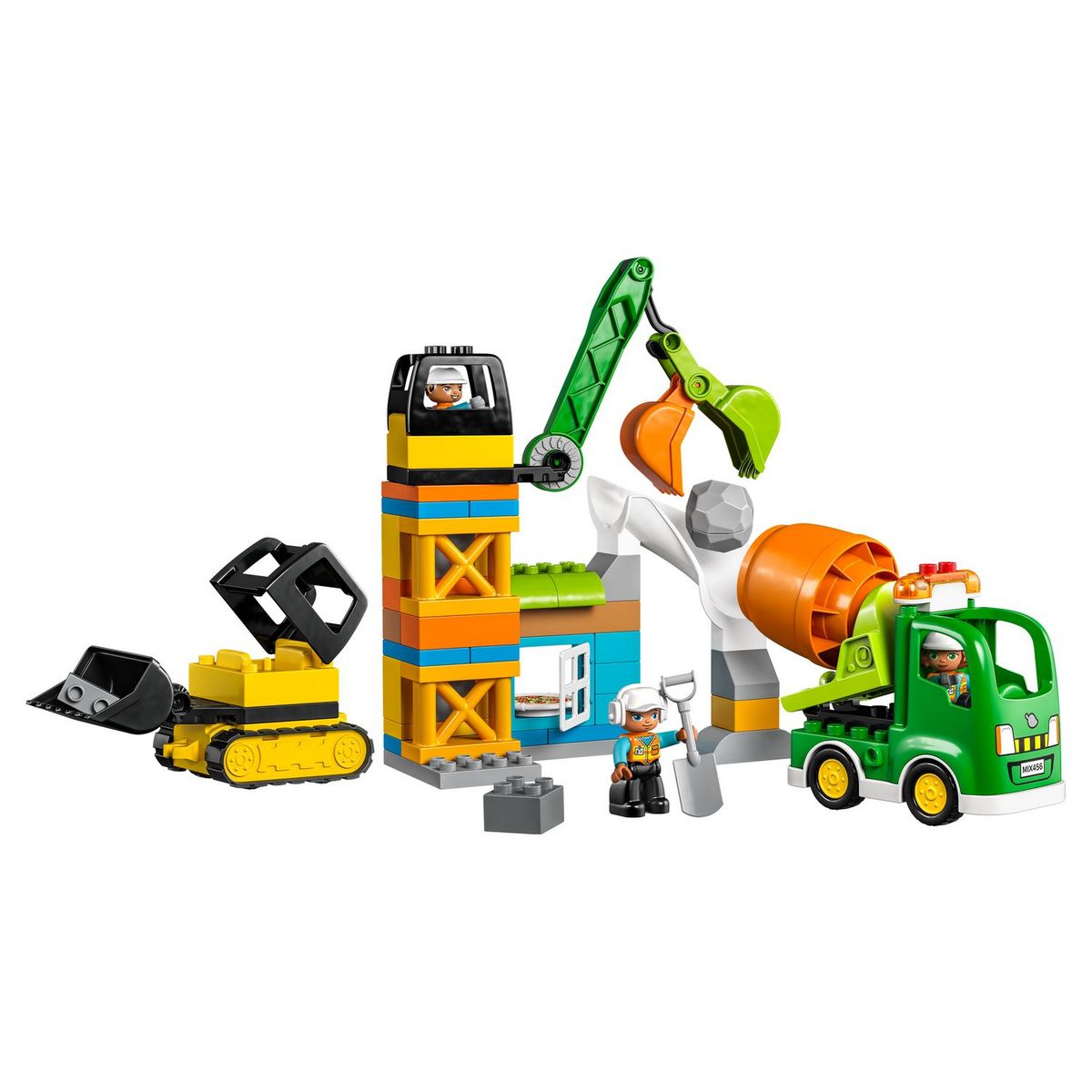 LEGO Duplo Ma ville 10990 Le chantier de construction, Jouet Grue, Bulldozer et Bétonnière