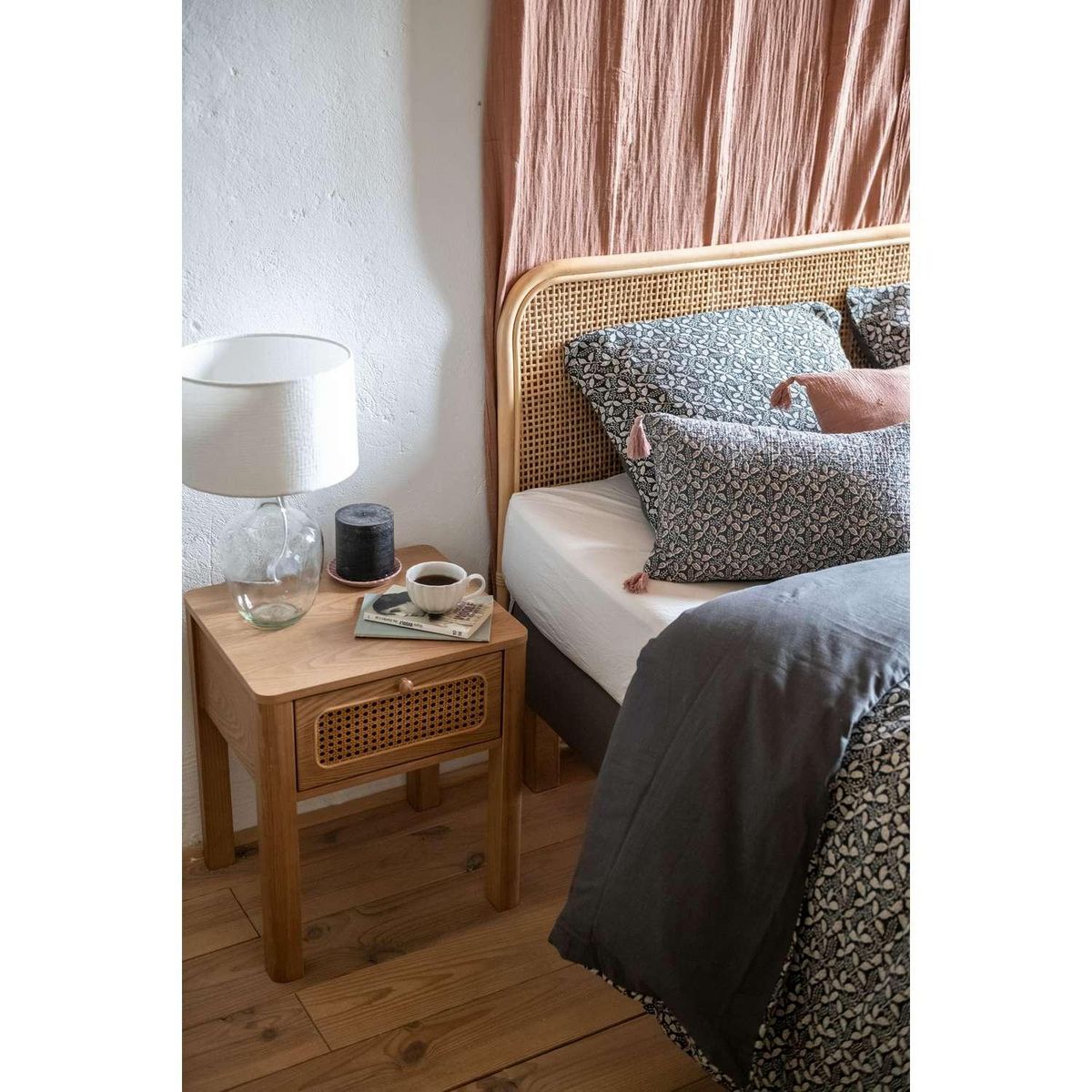 ATMOSPHERA Table de chevet 1 tiroir en bois TIRIA - Marron